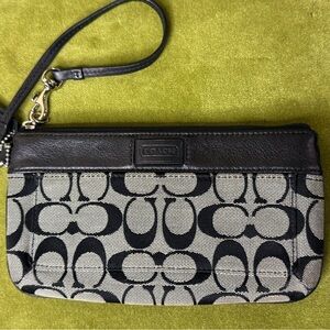 Coach Black and Grey Signature Wristlet - Very Well Loved Like New.